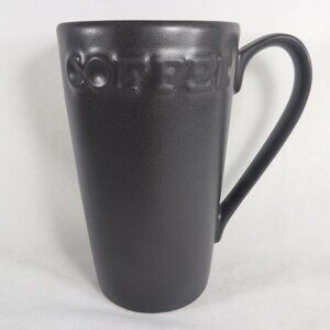 Primagera Coffee Mug Cup Gray Grey Black Raised COFFEE Mug Portugal 6" Tall